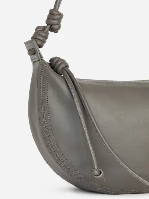Sac demi-lune en cuir - gris — photo 2