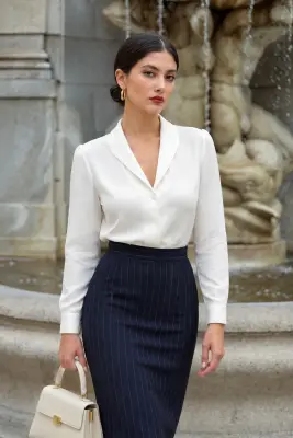 Rhea Silk Blouse - Cream