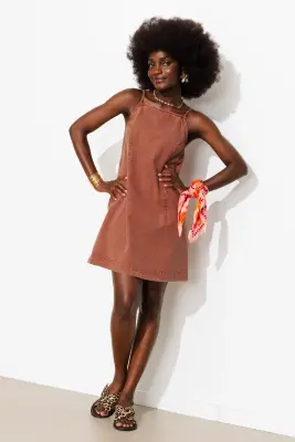 Robe courte en jean Femme — photo 3