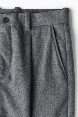 Pantalon Regular Fit en feutre - Gris — photo 1
