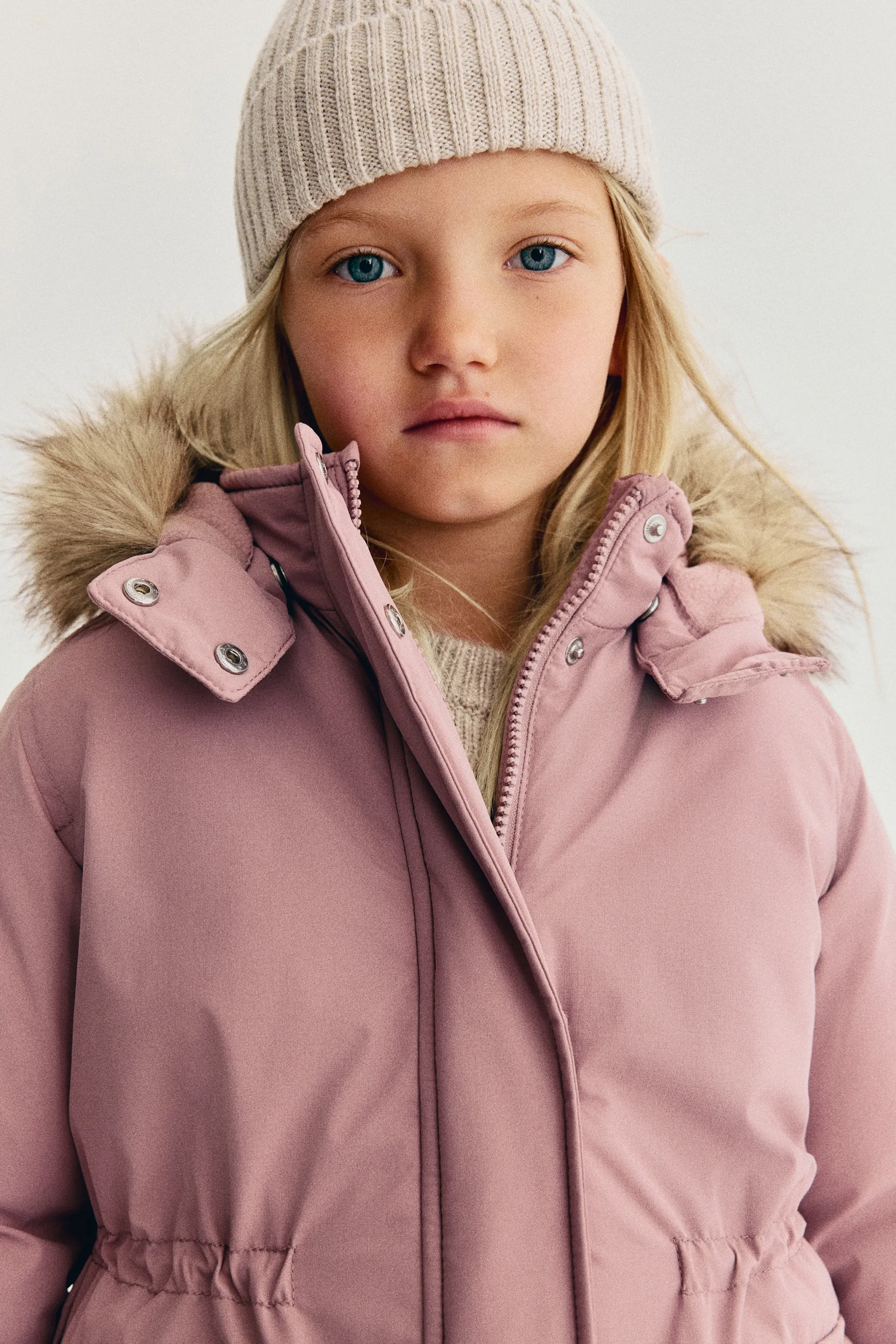 Water-repellent parka - Rose ancien