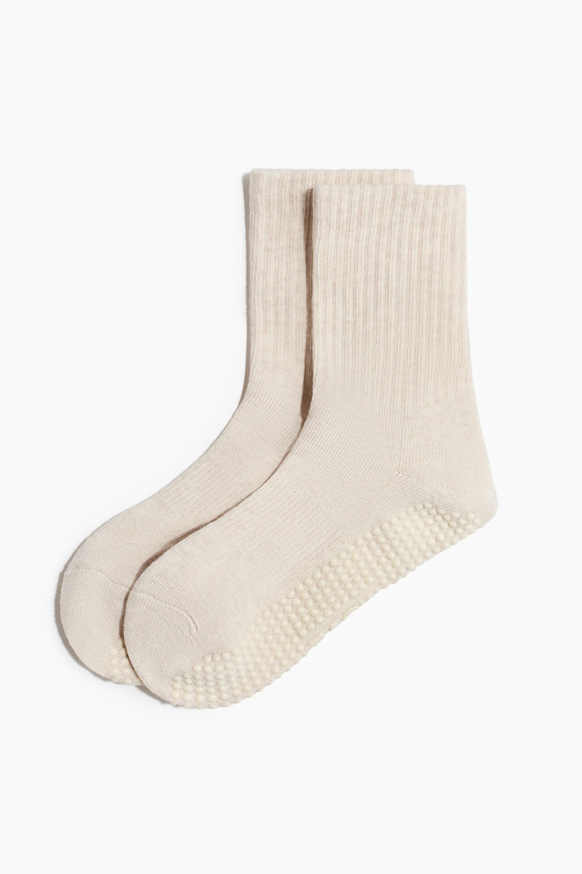 Lot de 2 paires de chaussettes antidérapantes - Moka chocolat/crème