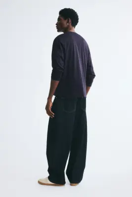 T-shirt Regular Fit en jersey - Bleu marine — photo 3