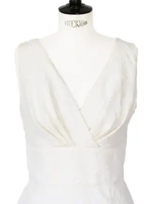 Robe sans manches en coton jacquard blanc crème Prix boutique 300€ Taille 40/42 — photo 5