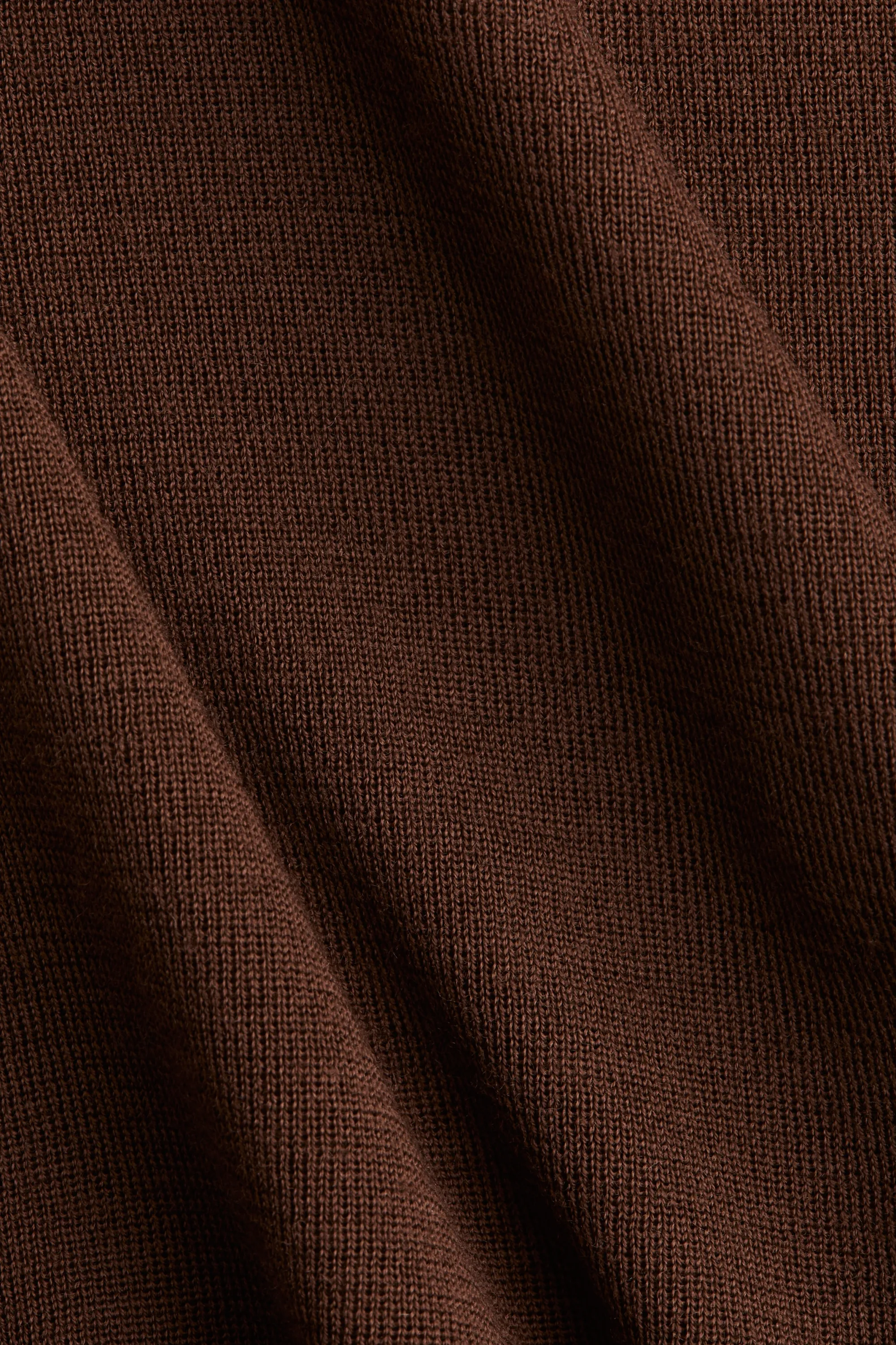 Top col roulé en laine - Marron foncé