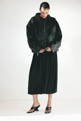 Veste en cuir - Noir — photo 2