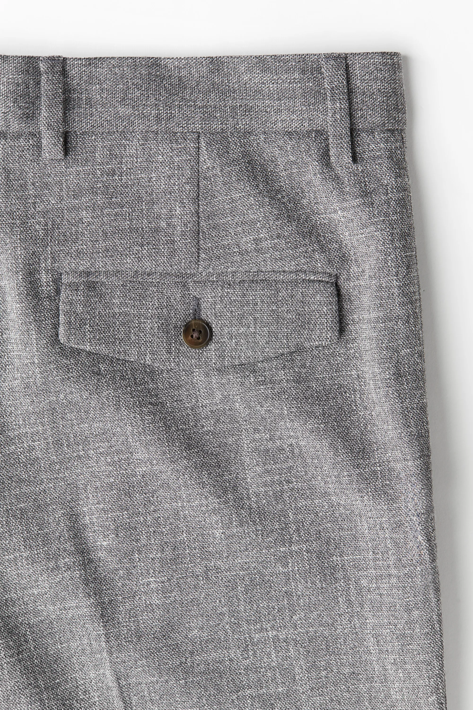 Pantalon chic Regular Fit - Gris foncé chiné