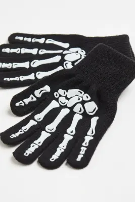 Gants de déguisement - Noir/phosphorescent — photo 2