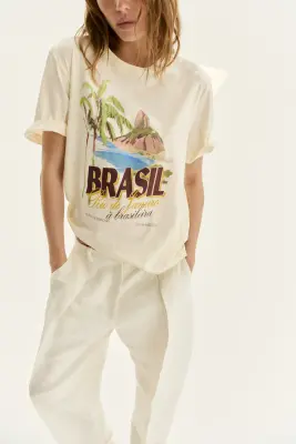 T-shirt imprimé - Crème/Brasil — photo 2