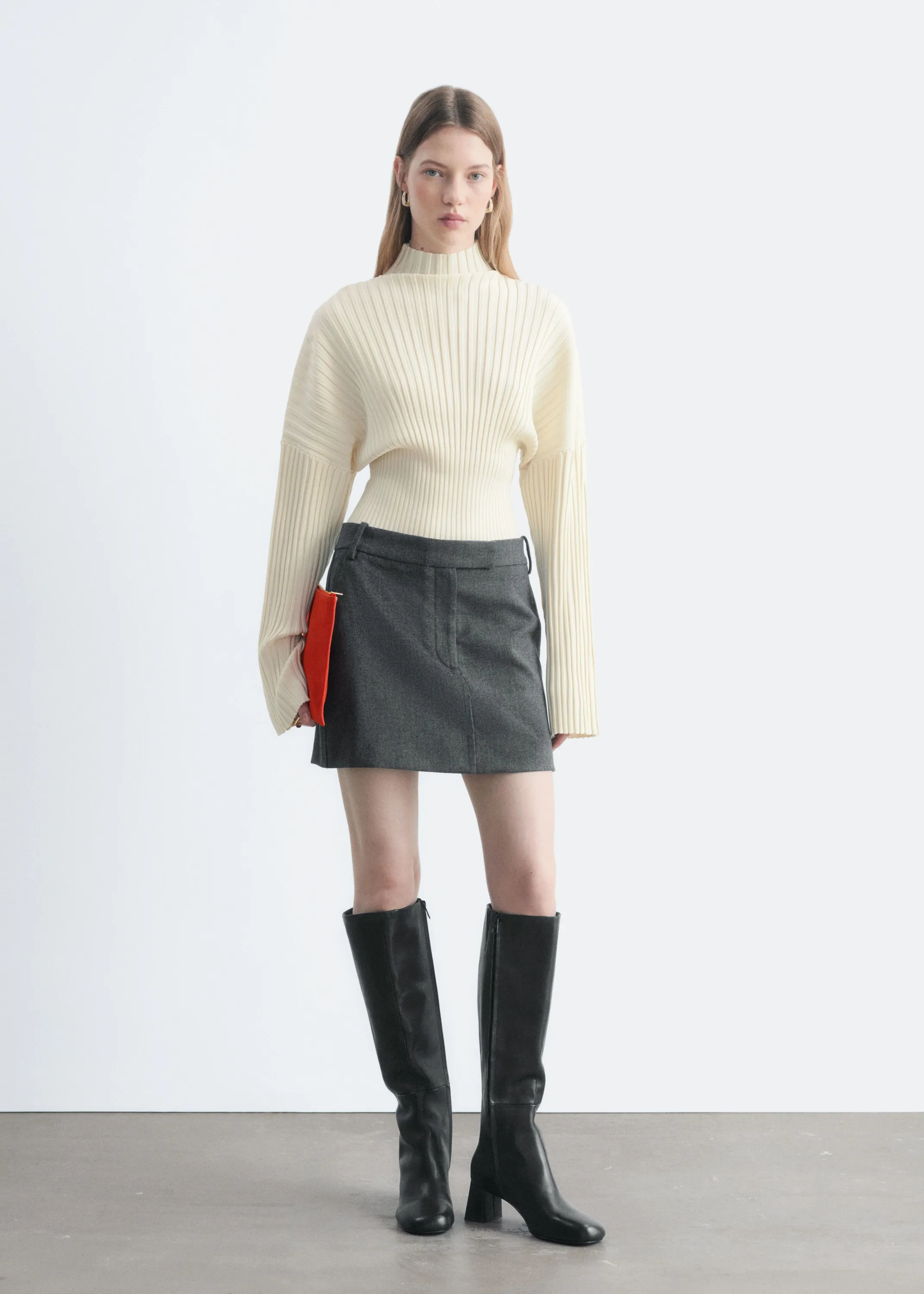 Bottes hauteur genou en cuir - Noir