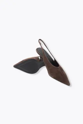 Escarpins slingback cuir suédé — photo 4