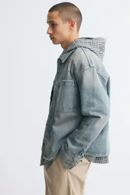 Surchemise Relaxed Fit en denim - Bleu denim clair — photo 4