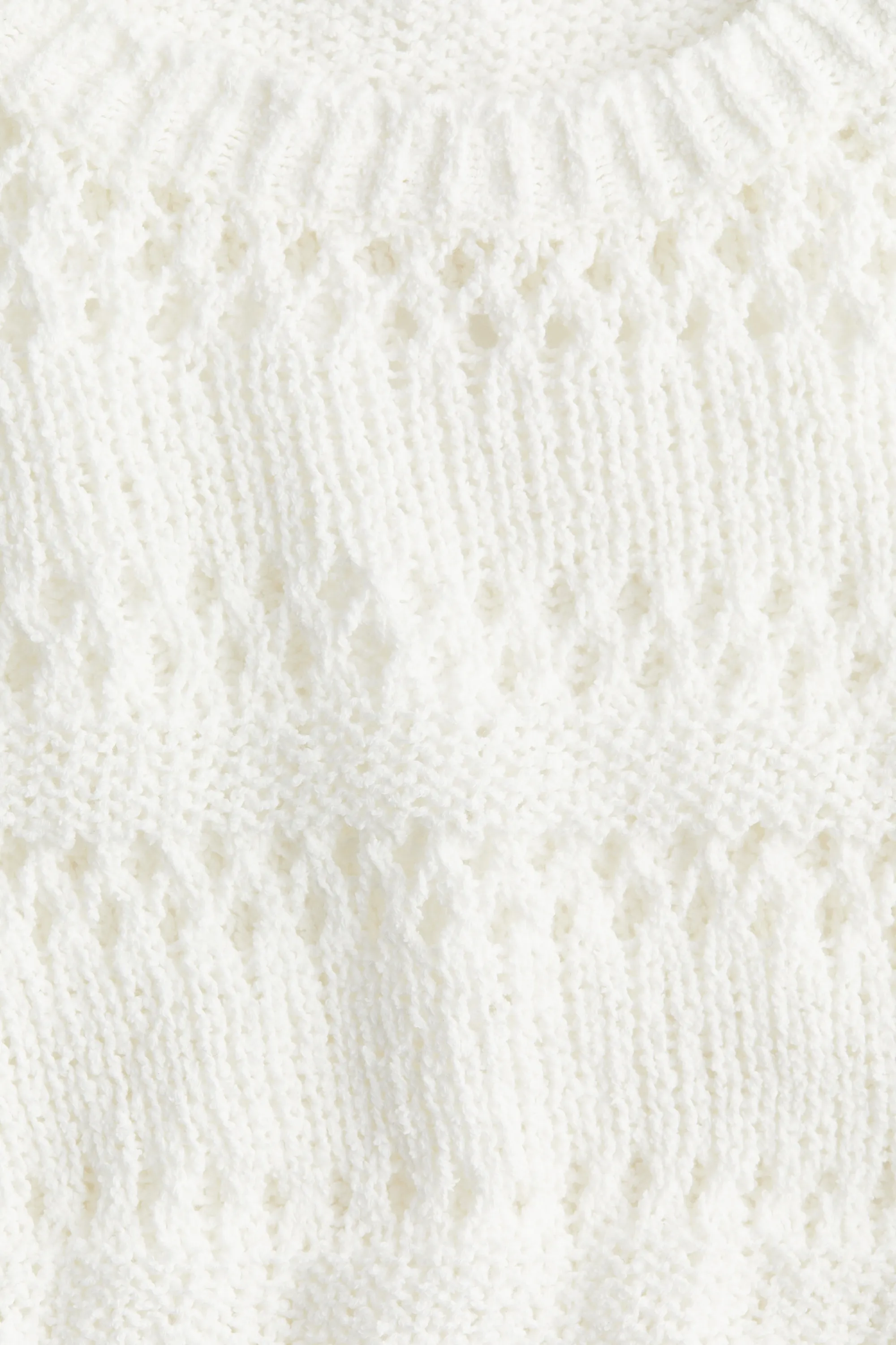 Pull péplum en maille pointelle - Crème