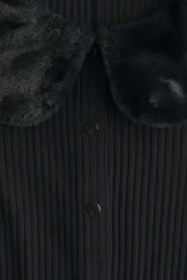 Gilet avec col - Noir — photo 4