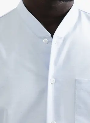 False Collar Shirt in Sky Blue Oxford — photo 3
