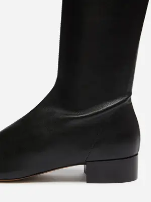 Bottes en cuir extensible - Noir — photo 4