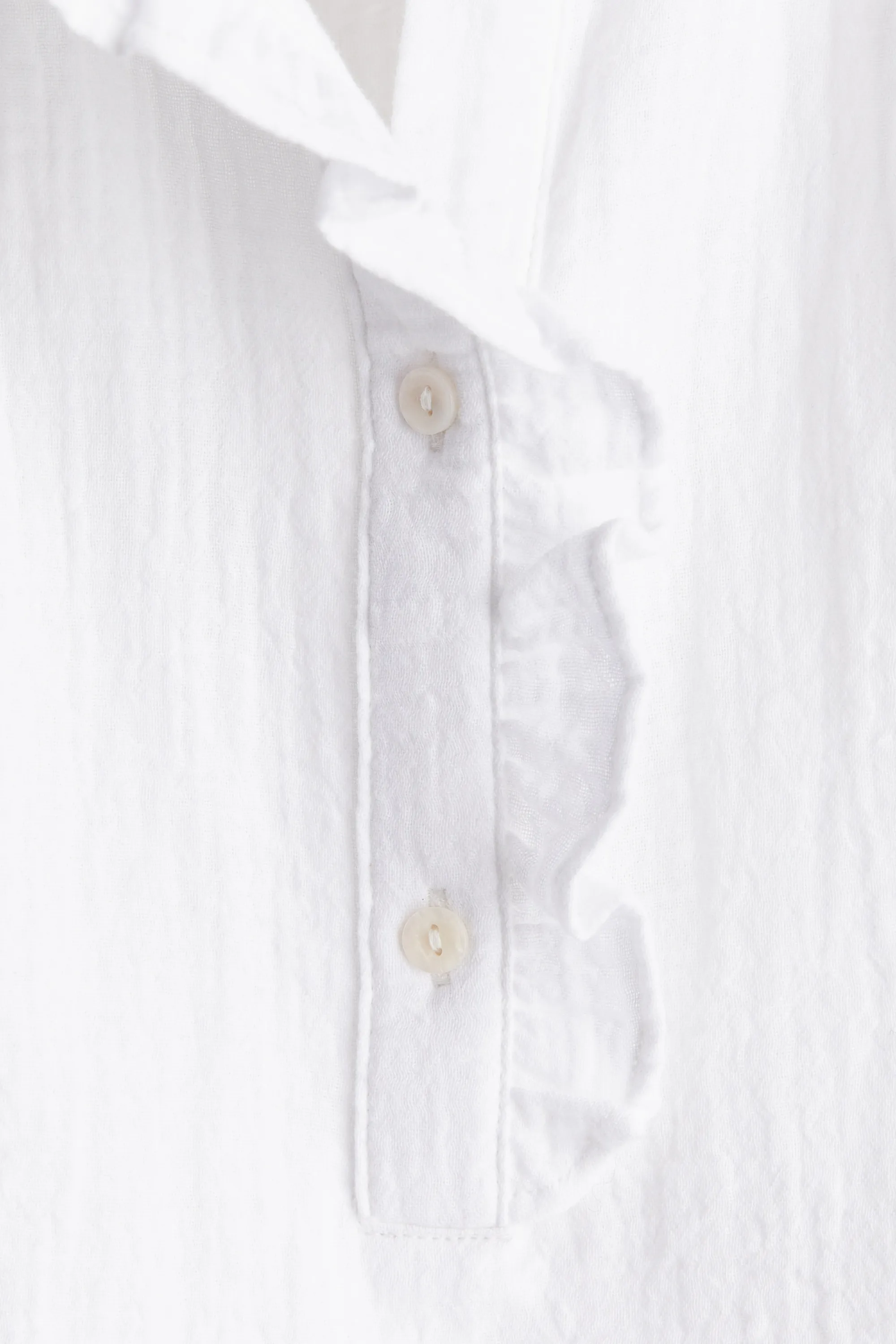 Blouse à manches volantées en mousseline - Blanc