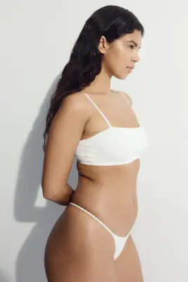 Lot de 2 culottes Thong Tanga en jersey - Crème — photo 2