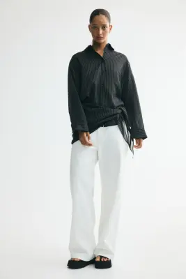 Chemise avec foulard - Noir/rayures tennis — photo 2