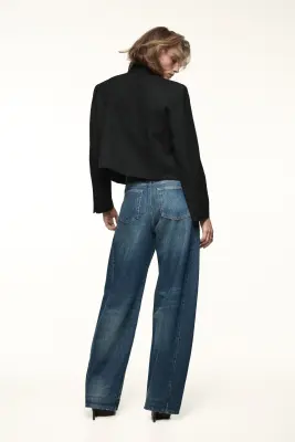 Barrel Regular Waist Jeans - Bleu denim foncé — photo 3
