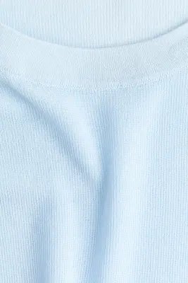 Top à encolure dégagée en maille - Bleu clair — photo 4