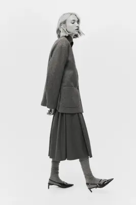 Manteau à écharpe - Gris foncé — photo 3