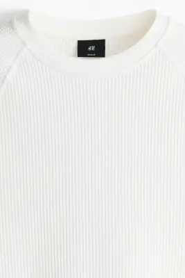 T-shirt gaufré Regular Fit - Blanc — photo 5
