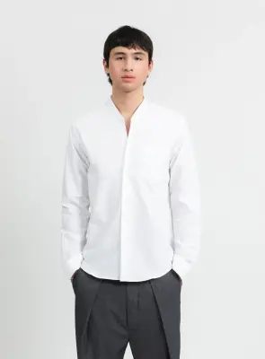 False Collar Shirt in White Oxford — photo 4
