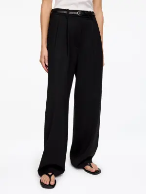 Pantalon tailleur en mélange de laine - Noir — photo 4