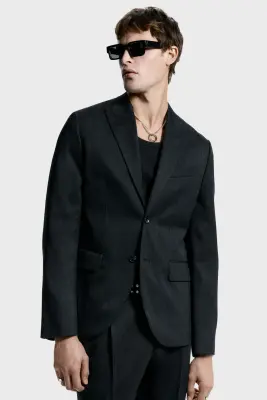 Veste Regular Fit à fermeture droite - Gris foncé — photo 1