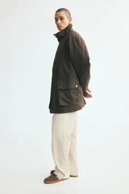 Parka en twill - Vert kaki foncé — photo 4
