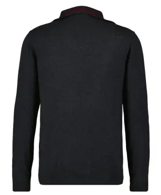 RAGMAN PULL COL ZIP COTON CASHMERE GRANDE LONGUEUR Anthracite — photo 3