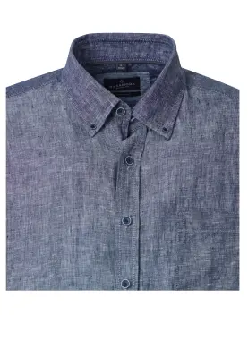 CASA MODA CHEMISE LIN ML Bleu chiné — photo 4