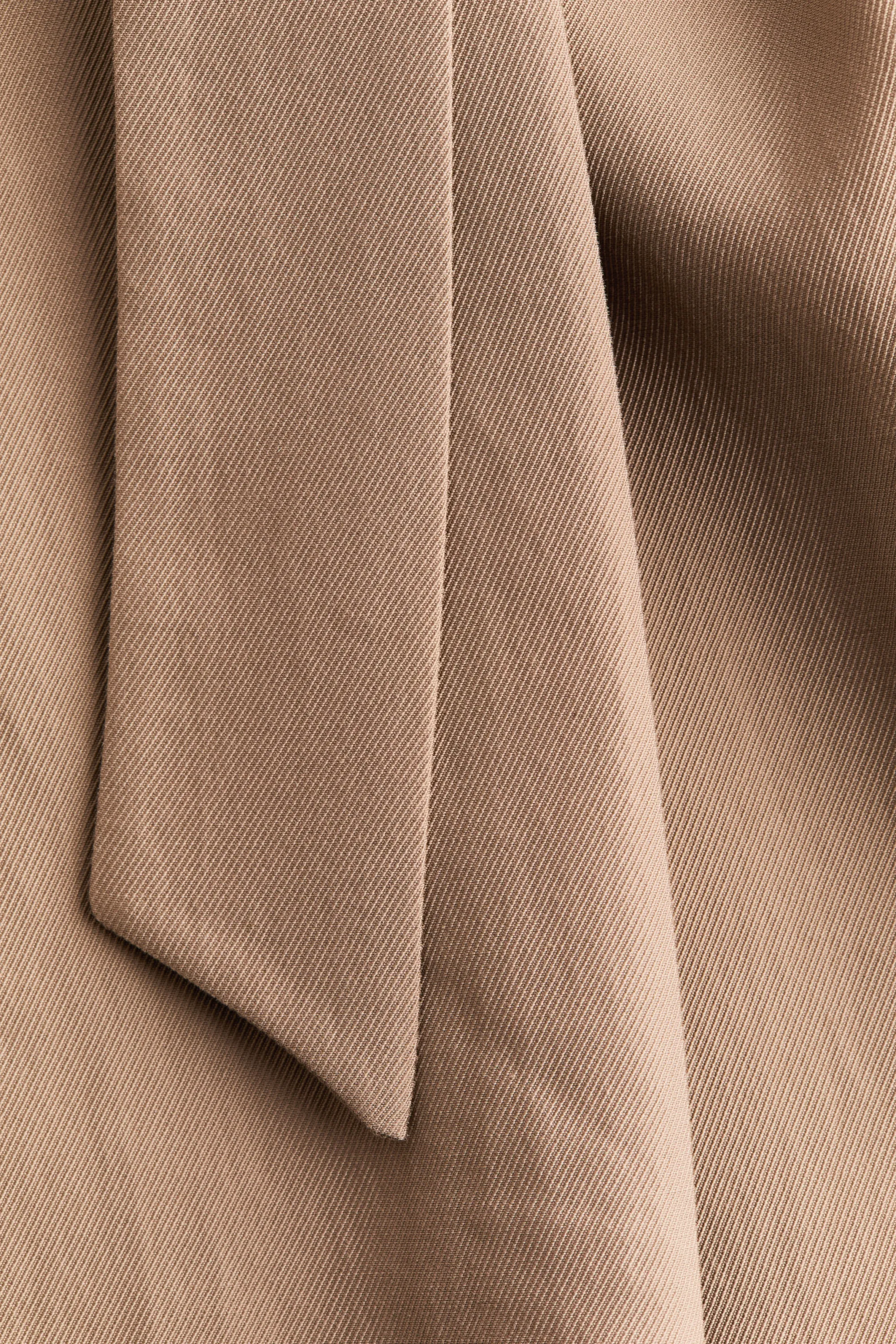 Pantalon en twill avec détail à nouer - Beige