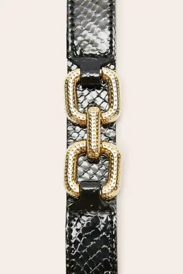 Ceinture Céane vernis embossé noir — photo 5