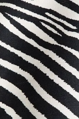 Top à encolure en V - Noir/motif zébré — photo 3