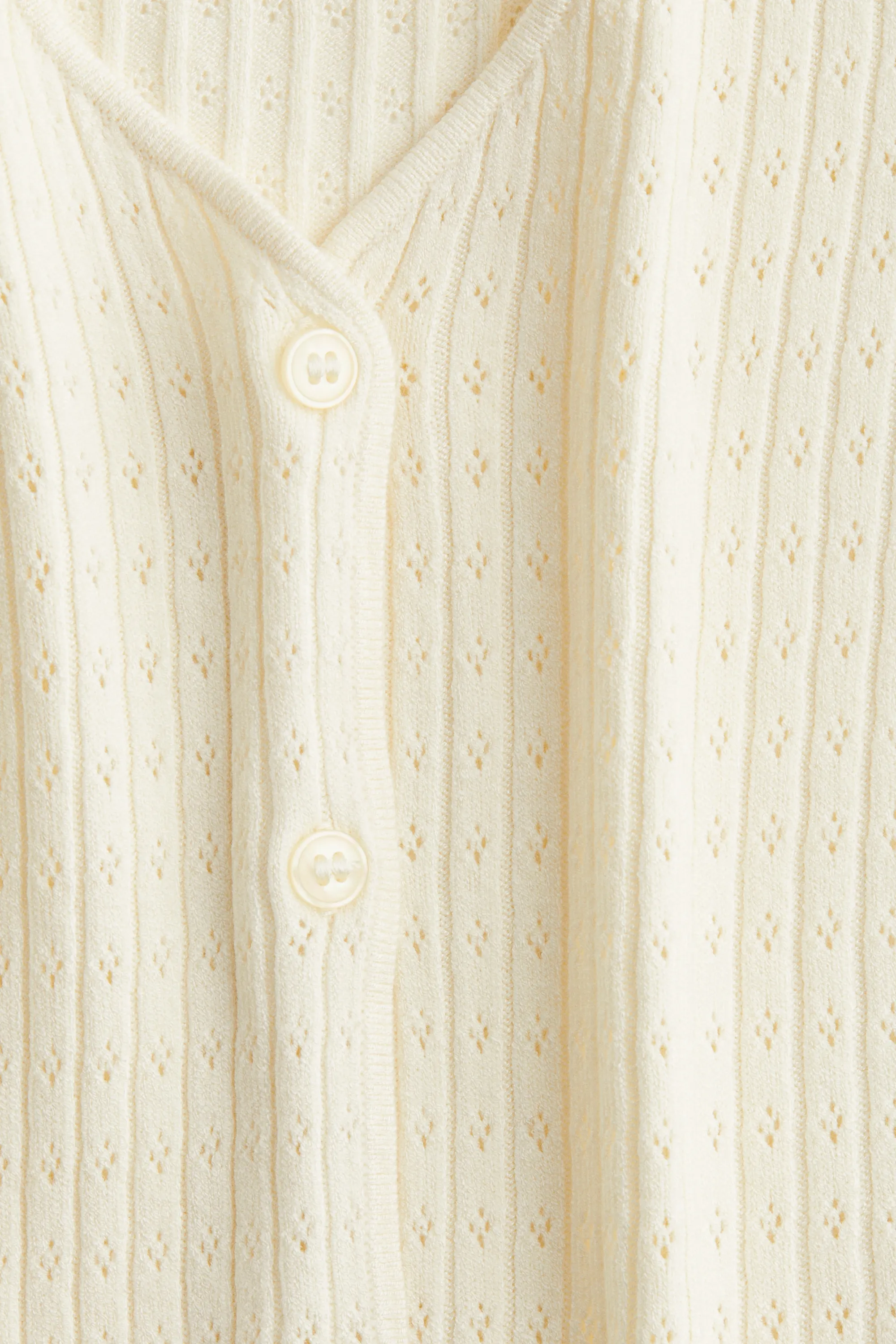 Gilet en maille pointelle - Crème