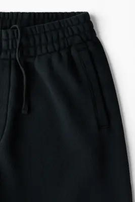 Short Relaxed Fit en molleton - Noir — photo 4