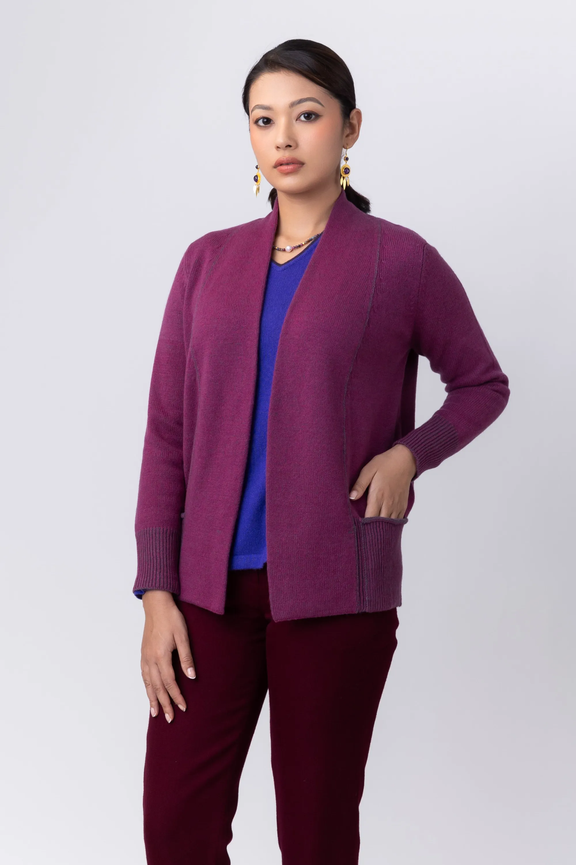 Veste en laine double-fil