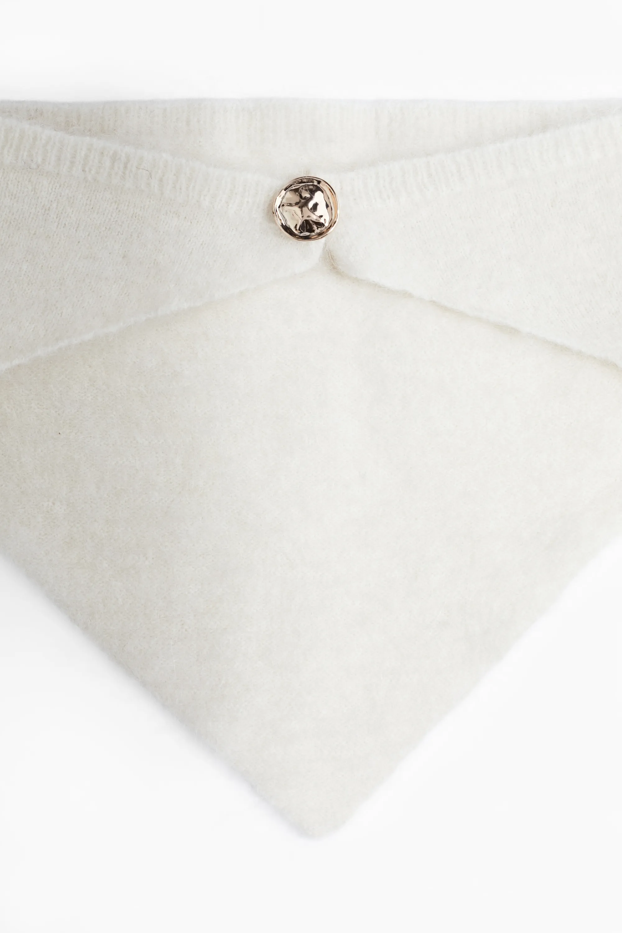 Foulard triangulaire en mohair mélangé - Crème