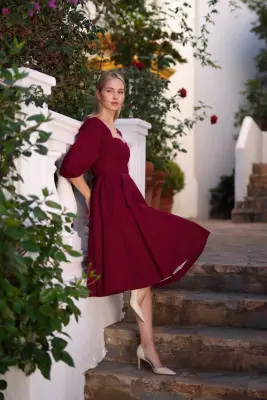 Bardetta Linen Dress - Plum — photo 3