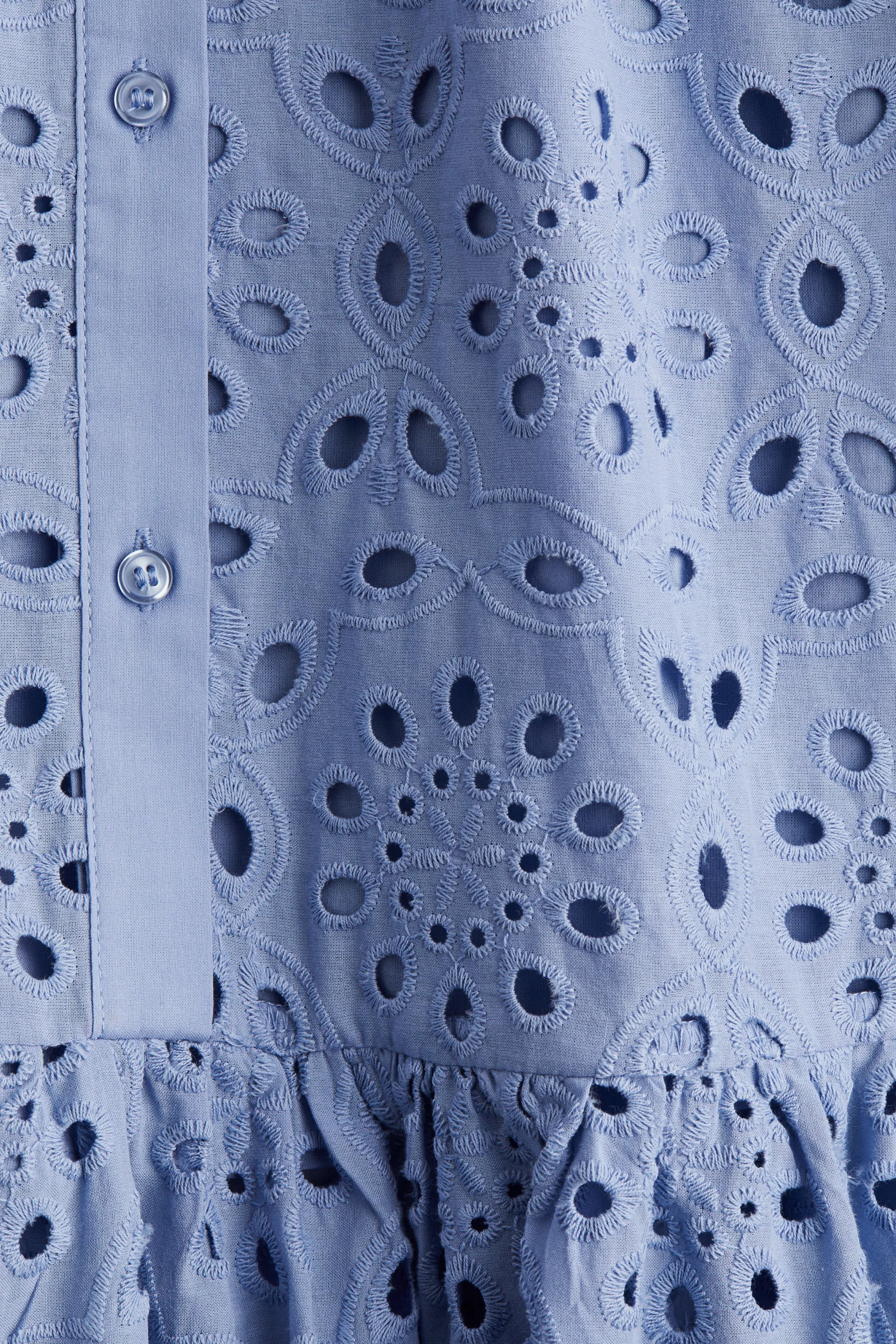 Robe avec broderie anglaise - Bleu clair