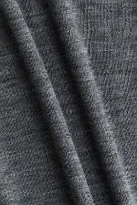 Top col roulé en laine - Gris foncé chiné — photo 5