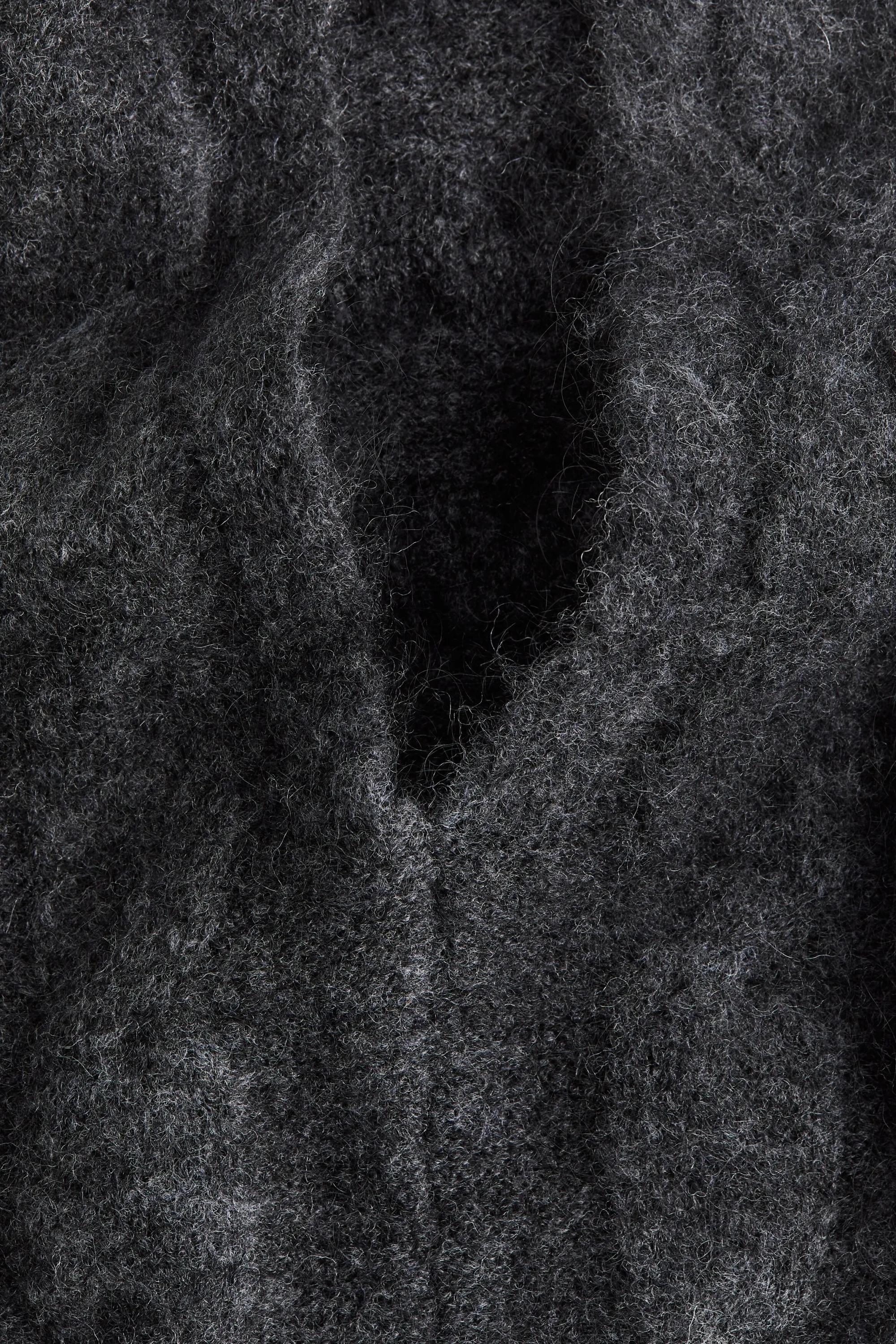 Cape en maille torsadée en mohair mélangé - Gris foncé