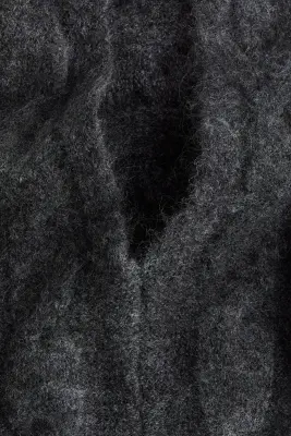 Cape en maille torsadée en mohair mélangé - Gris foncé — photo 1