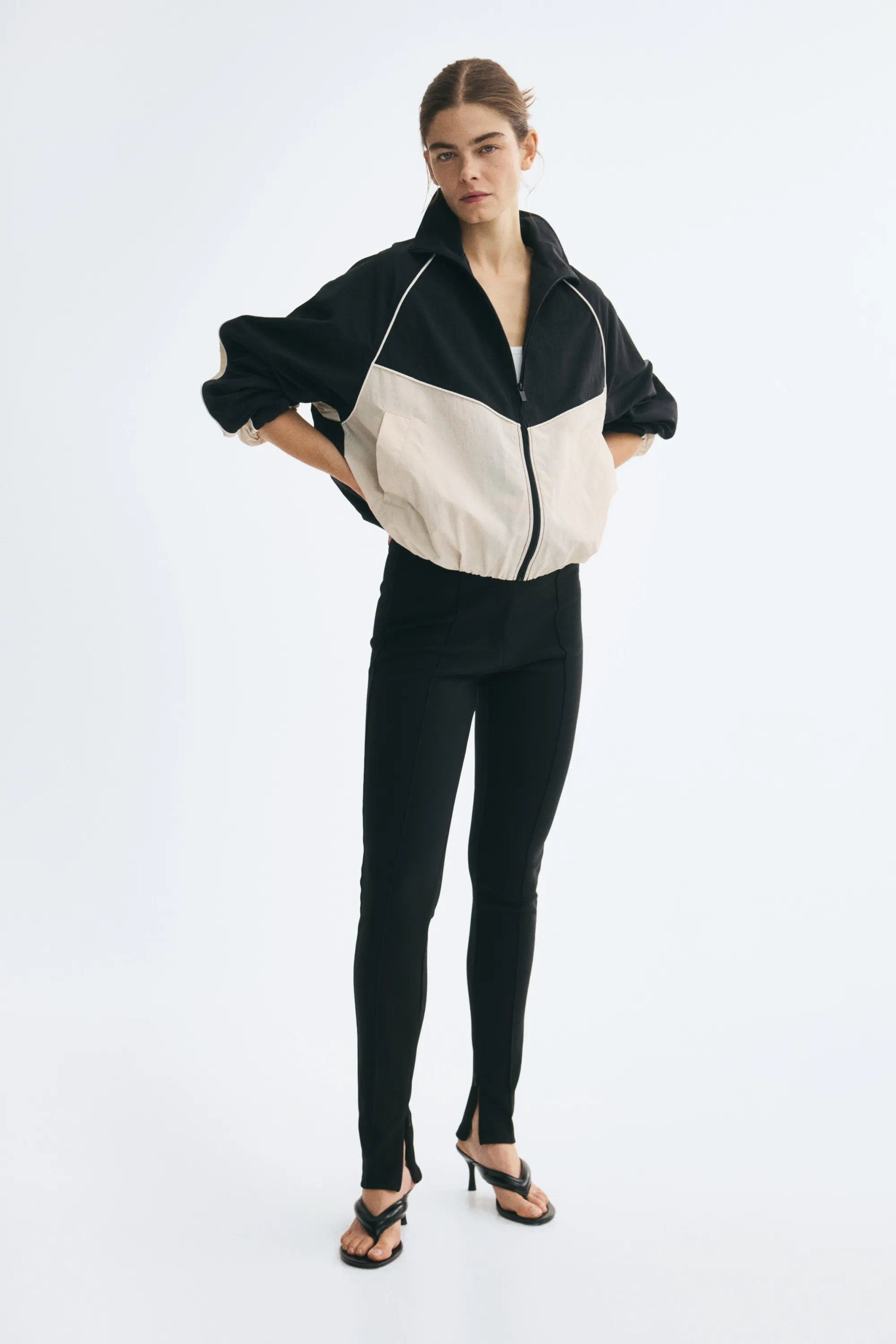 Veste de survêtement oversize - Noir/color block