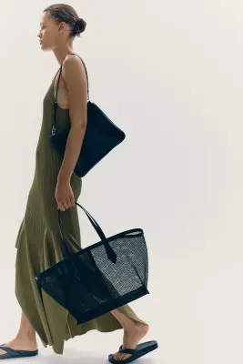 Sac shopping façon filet - Noir — photo 3