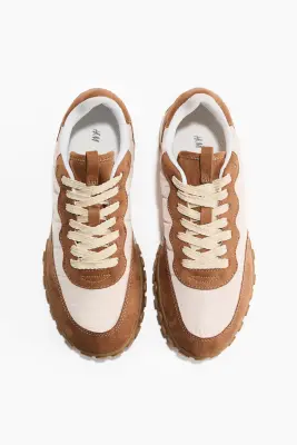 Sneakers à semelle épaisse - Beige/rose clair — photo 2