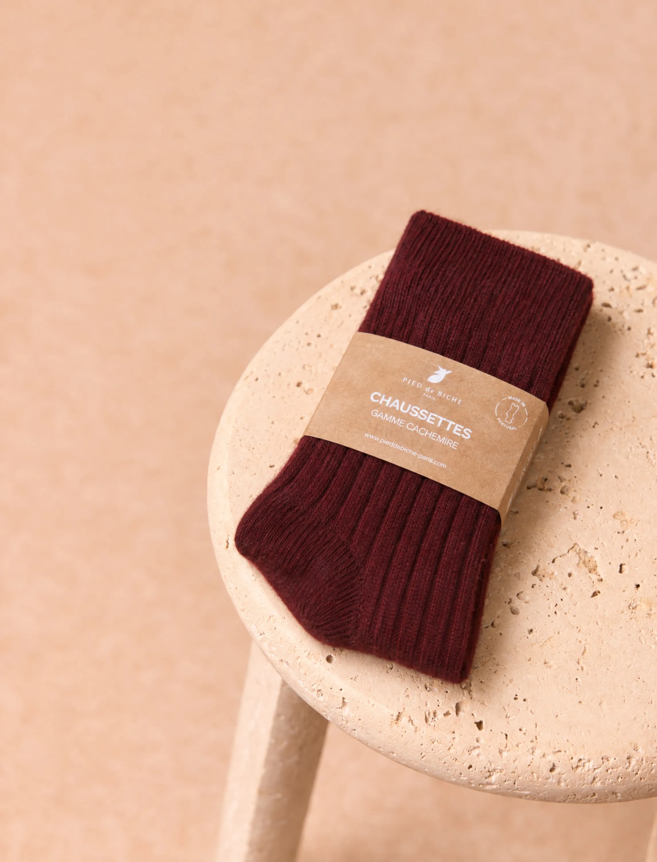 Chaussettes cachemire - Aubergine