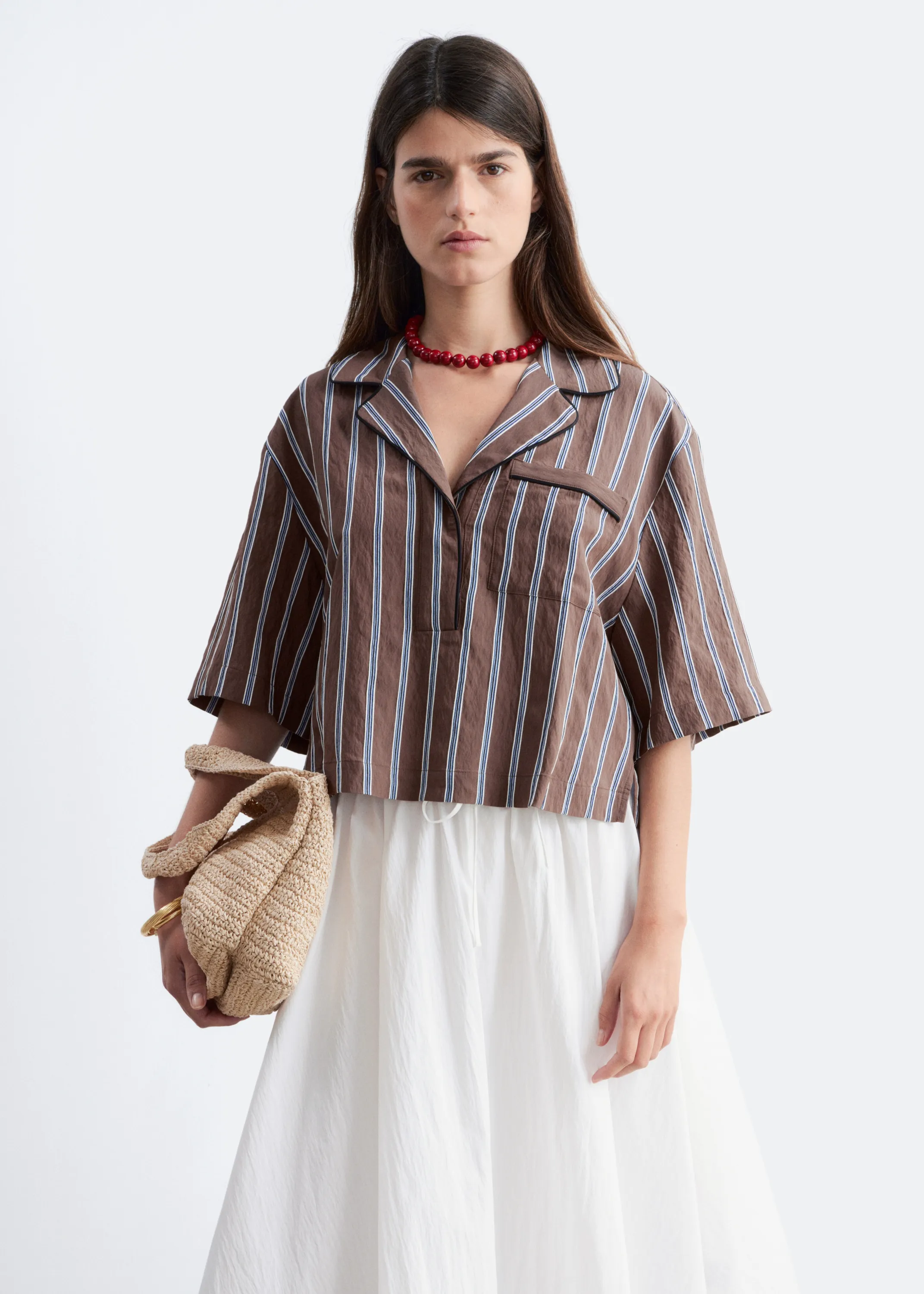 Short style boxer ample - Brun/Rayures
